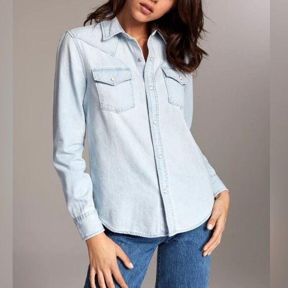 Denim Forum Tops - ARITZIA Denim Forum The Niah Western Shirt, size small